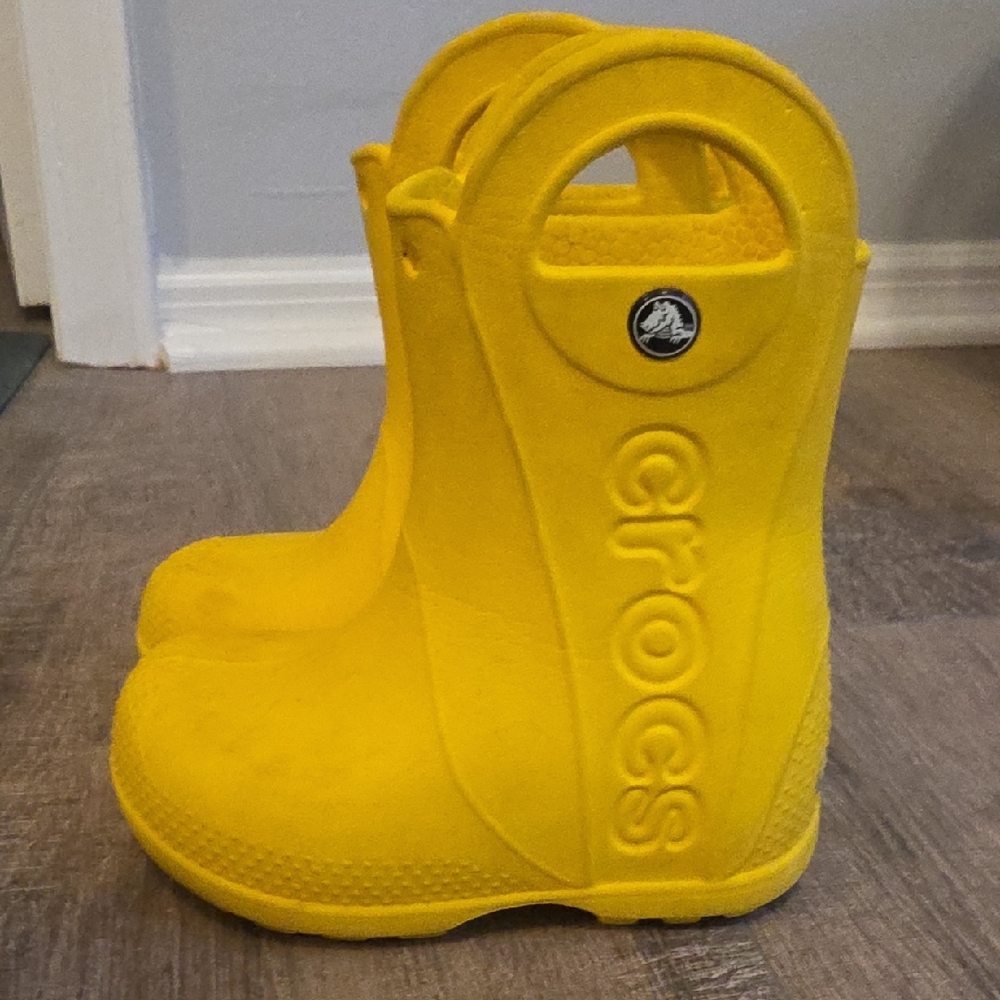 CROCS Kids Bright Yellow Rain Boots